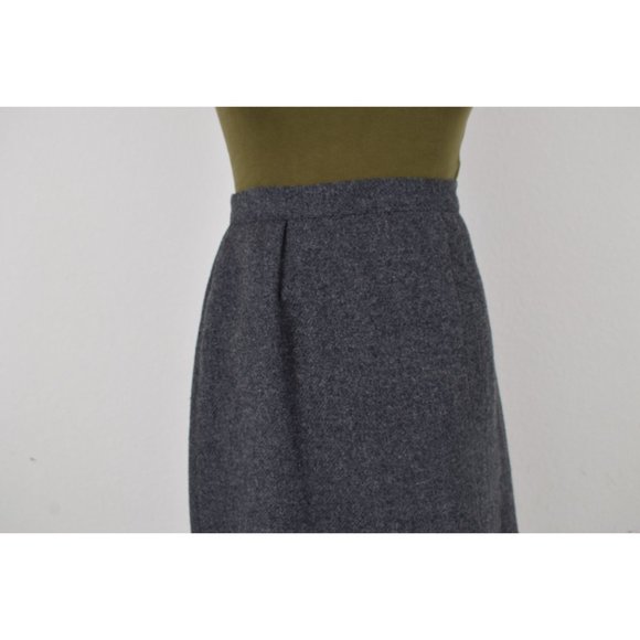 Vintage 80s Charcoal Gray Wool combo Midi Skirt size 8 | 27 waist - Picture 3 of 9